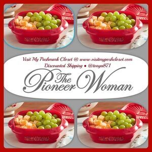 🦋 New Pioneer Woman (4)- Red Floral 3 Cup Food Storage Container with Lid